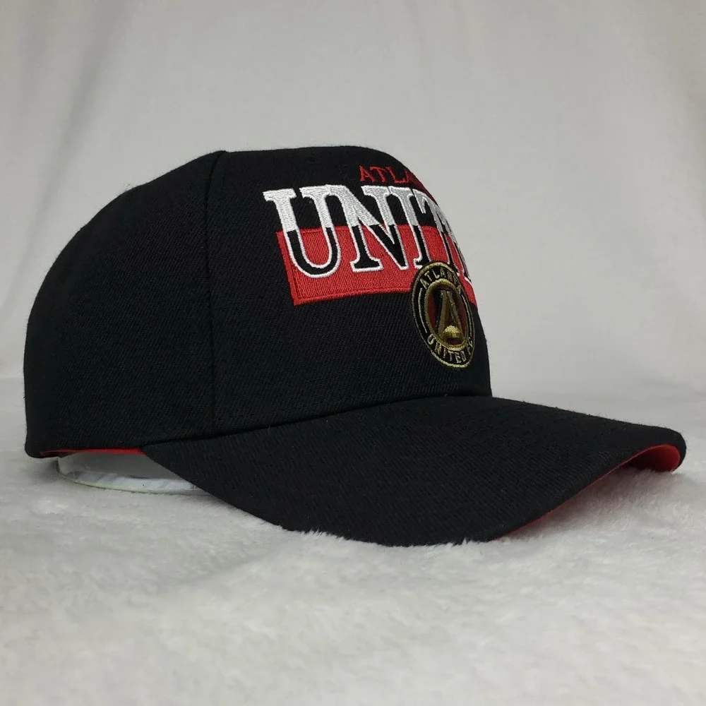 Atlanta United FC Mitchell & Ness MLS Pro Fit Snapback Hat Cap 3D Logo Black New